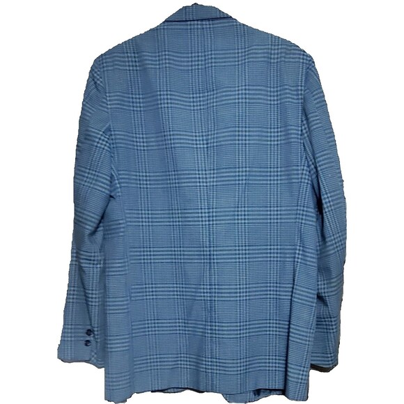 Vintage Bradley Toggery Men’s 42R Blue Brown Plaid Blazer Sport Coat Classic - Picture 3 of 16